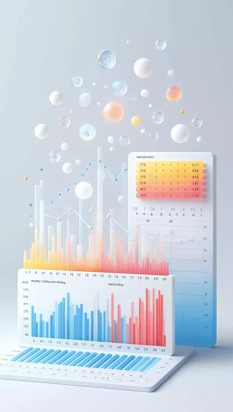 Graphiques colorés représentant l’analyse des numéros gagnants.