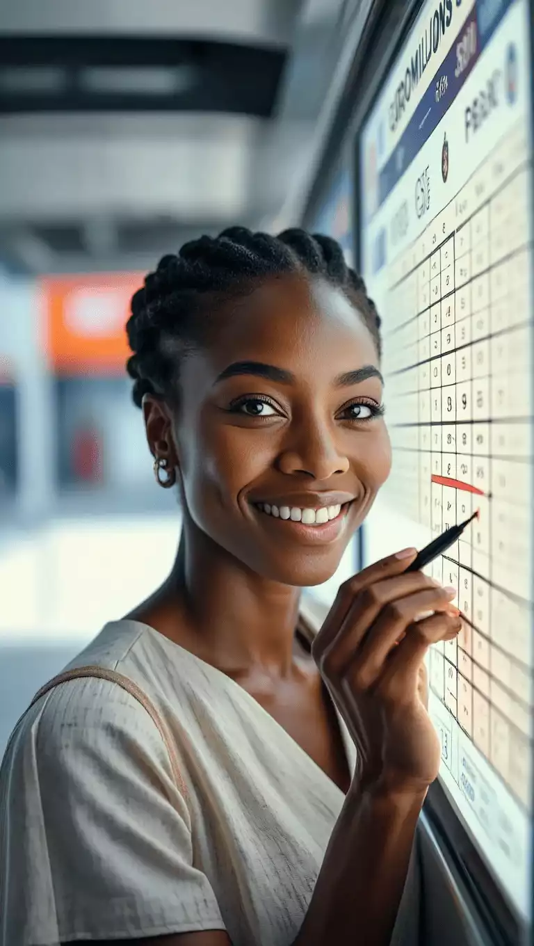 Femme souriante consultant une application mobile
